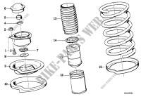 Guide support/spring pad/attaching parts for BMW 320i 1987