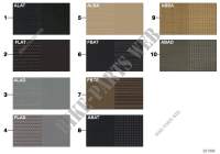 Sample page, cushion colours, fabric for BMW 520i 2006