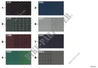 Sample page, cushion colours, fabric for BMW 325Ci 2002