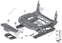 Seat, front, seat frame for BMW X1 20d ed 2011