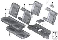 Seat,rear,cushion&cover, through loading for BMW X6 M50dX 2011