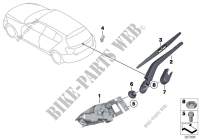 Single parts for rear window wiper for BMW 125d 2014