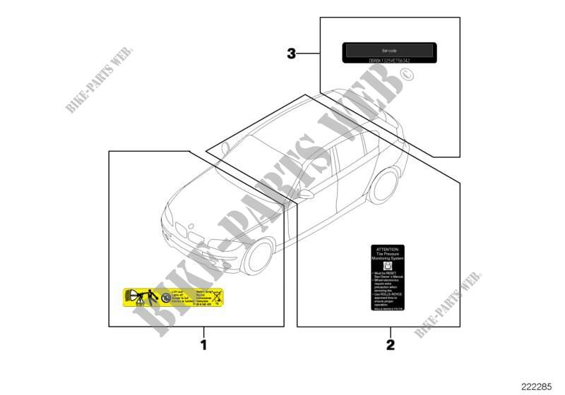 Assorted information plates for BMW X6 35iX 2014