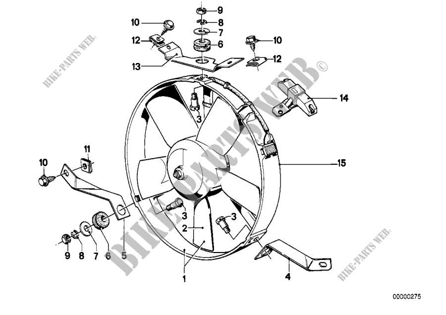 Electric additional fan for BMW 745i 1985