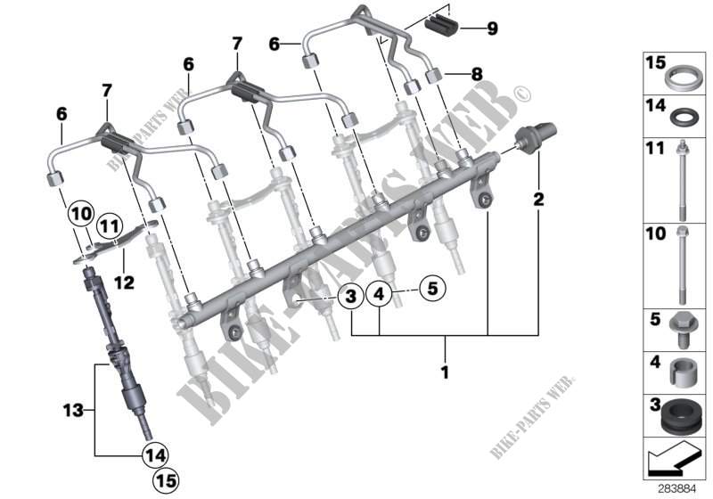 High pressure rail/injector/line for BMW X6 35iX 2014