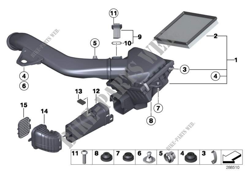 Intake silencer/Filter cartridge/HFM for BMW M135iX 2011