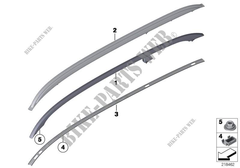 Roof moulding/Roof rail for BMW 325d 2008