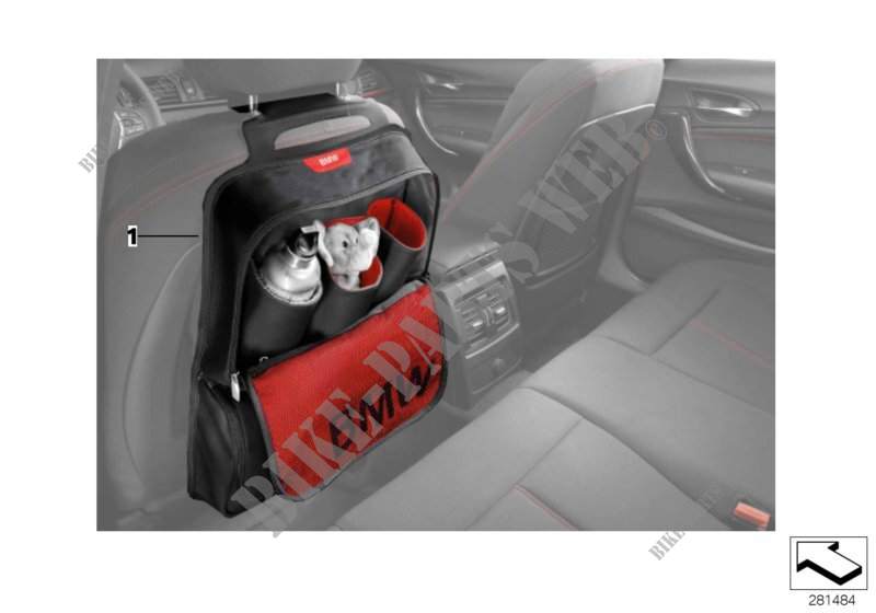 Seat back storage pocket, BMW Lines for BMW X6 35iX 2014