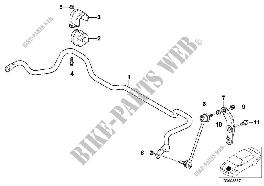 Stabilizer, front for BMW 540i 1996