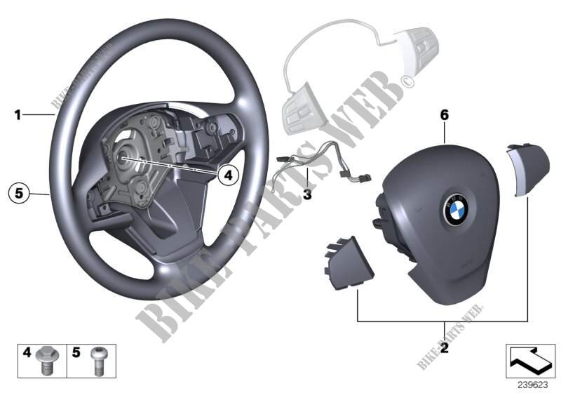 Steering wheel, leather for BMW X3 20iX 2011