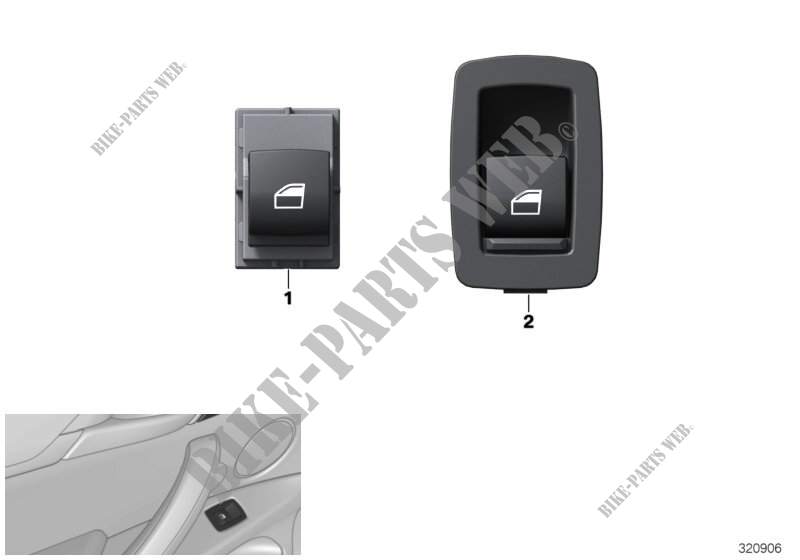 Switch,power window,fr.pass./rear comp. for BMW X6 35iX 2014