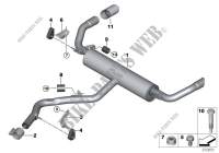 Exhaust system, rear for BMW X5 25d 2014