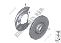 Front brake / brake disc for BMW X6 35iX 2014
