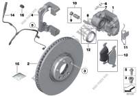 Front brake, brake pad power kit for BMW X6 30dX 2013