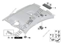 Mounting parts, roofliner for BMW 650i 2014