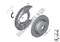 Rear wheel brake / brake disc for BMW X6 35iX 2014