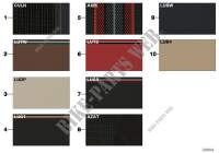 Sample page, cushion colours, Lines for BMW X1 18i 2009