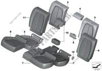 Seat, rear, cushion and cover for BMW 220d 2014
