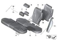 Seat, rear, cushion, & cover, basic seat for BMW X5 M50dX 2012