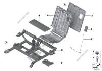 Seat, rear, seat frame, 3rd row for BMW X5 30dX 2013