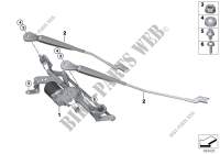 Separate parts window wiper system (RHD) for BMW 220dX 2014