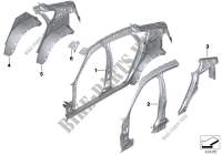 Single components for body side frame for BMW X6 35iX 2014