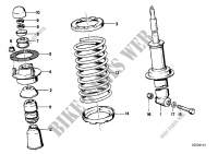 Single components for rear spring strut for BMW 728iS 1981