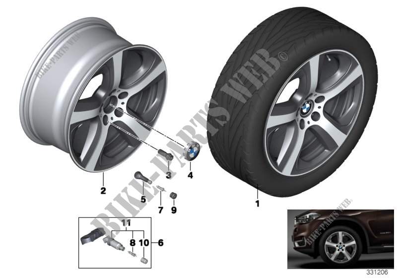 BMW LA wheel, star spoke 490   19\ for BMW X6 35iX 2014
