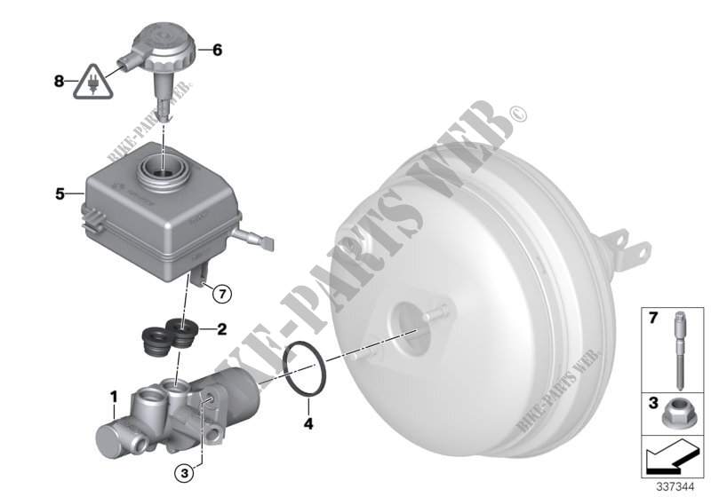 Brake master cylinder/expansion tank for BMW X6 35iX 2014