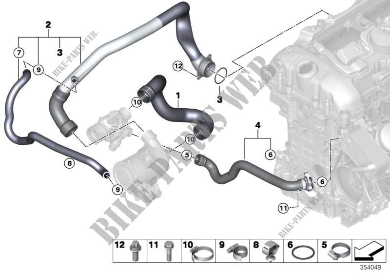 Cooling System Water Hoses for BMW X6 35iX 2014