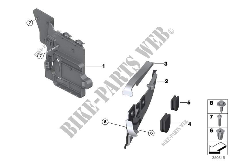 Equipment holder and fixing parts for BMW X6 35iX 2014