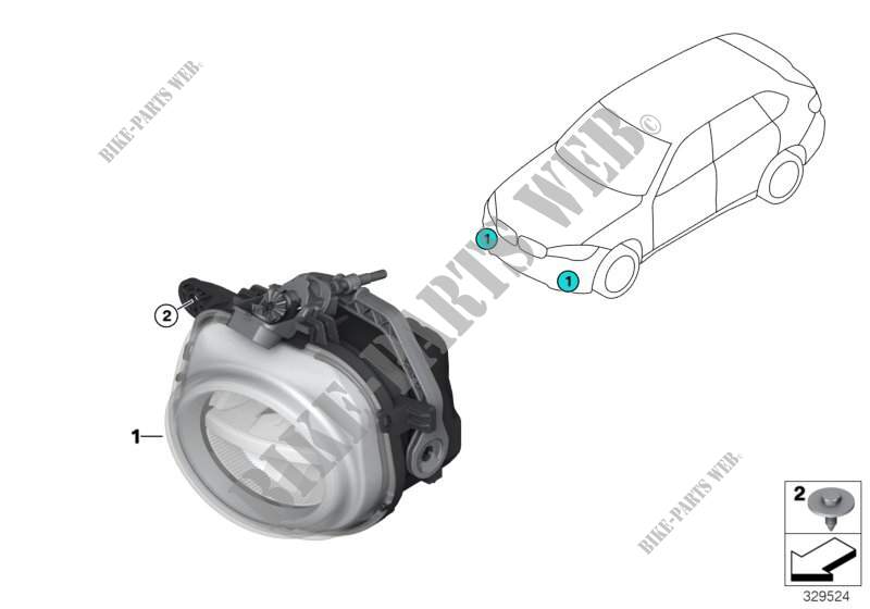Fog lights LED for BMW X5 50iX 4.4 2012
