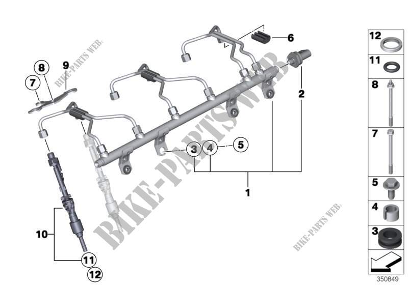 High pressure rail/injector/line for BMW X6 35iX 2014
