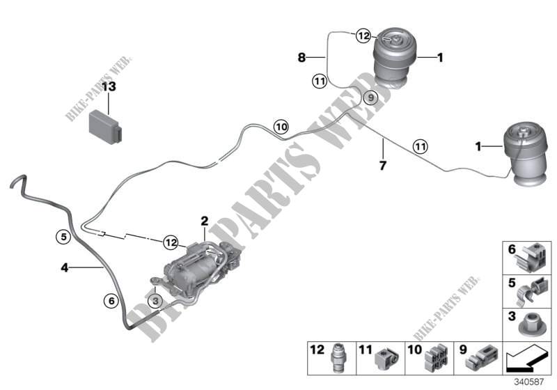 Levell.device, air spring and ctrl unit for BMW X6 35iX 2014