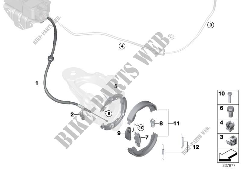 Parking brake/brake shoes for BMW X6 50iX 4.0 2013