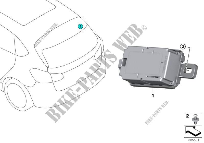 Radio remote control receiver for BMW 225iX 2014
