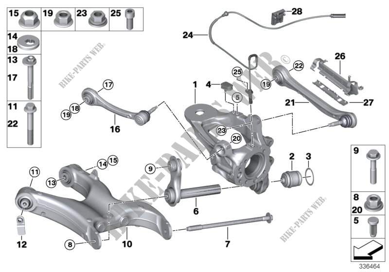 Rear axle support/wheel suspension for BMW X6 35iX 2014