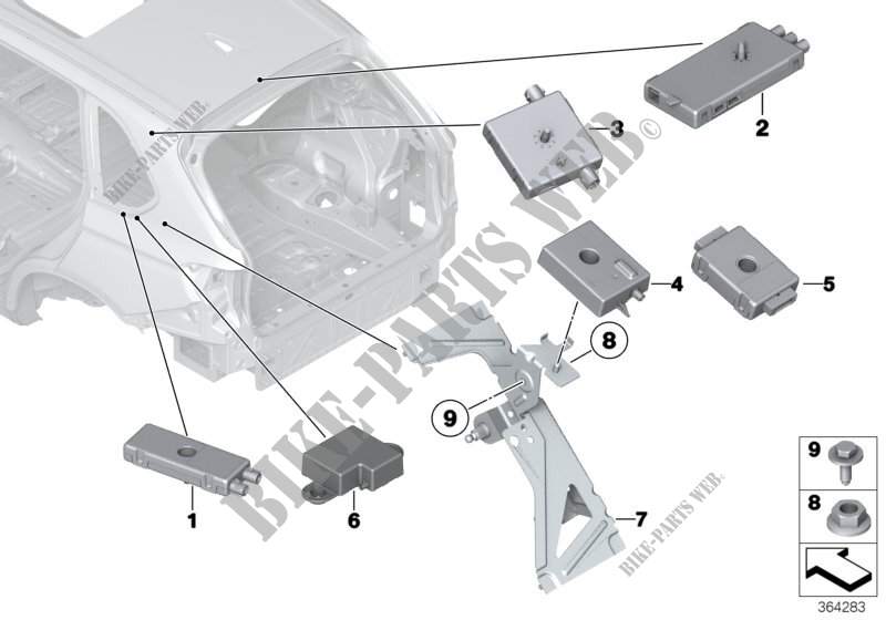 Single parts f antenna diversity for BMW X6 M50dX 2013