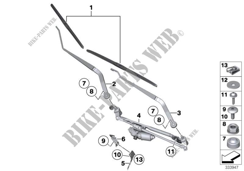 Single wiper parts for BMW X6 35iX 2014