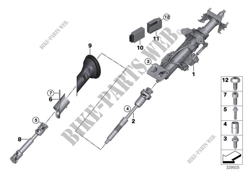 Steering column,elec. / steering spindle for BMW X6 35iX 2014