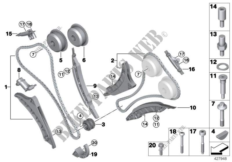Timing and valve train timing chain for BMW X6 M 2013