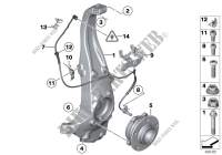 Carrier / wheel bearing, front for BMW 520d 2013