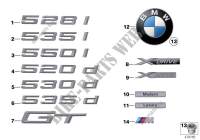 Emblems / letterings for BMW 535iX 2009