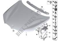 Engine hood/mounting parts for BMW X1 16d 2014