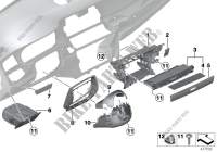 Mounting parts, instrument panel, bottom for BMW 535i 2013