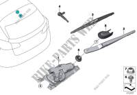 Single parts for rear window wiper for BMW 218dX 2015