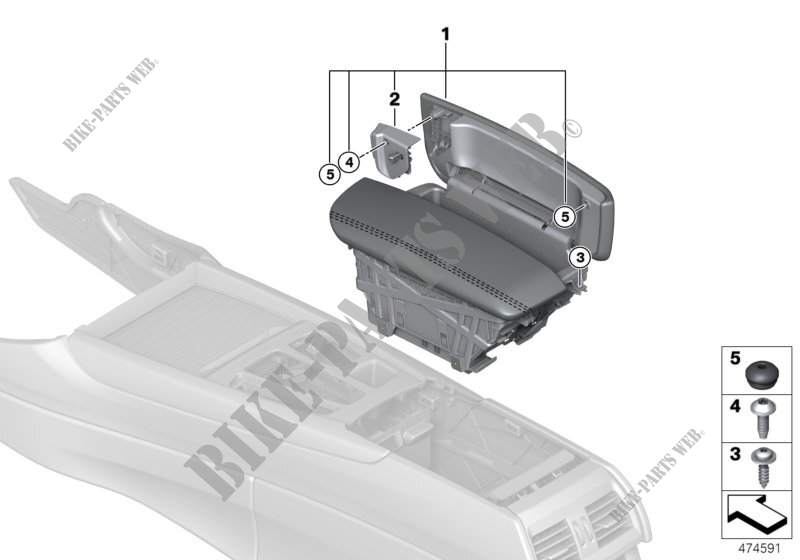 Armrest, centre console for BMW X5 25dX 2012