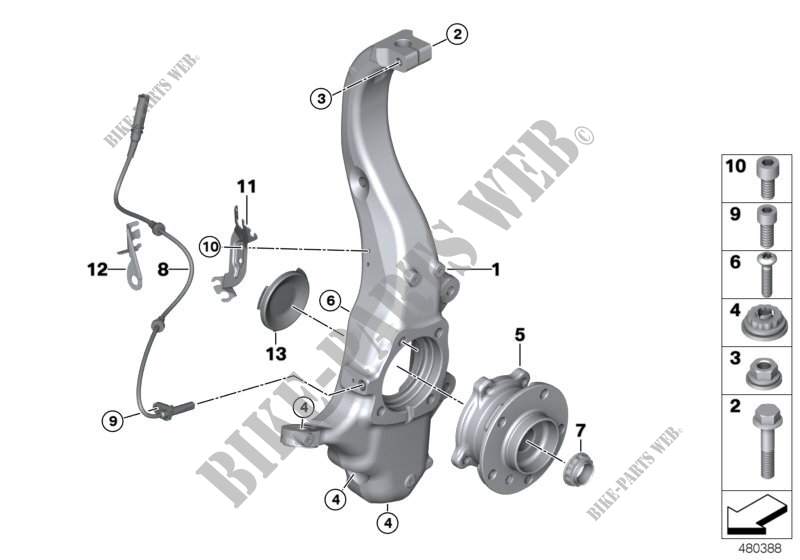 Carrier / wheel bearing, front for BMW X6 35iX 2014