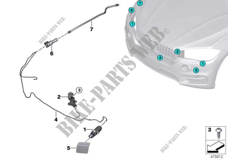 Single parts for head lamp cleaning for BMW X6 35iX 2014