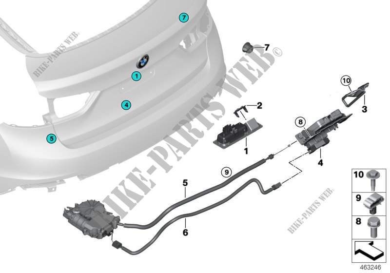Trunk lid/closing system for BMW X6 35iX 2014